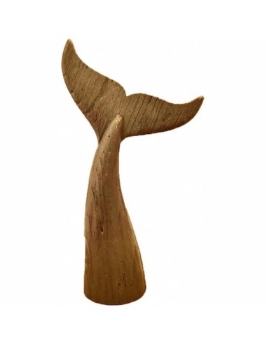 Figura cola de ballena madera  49x27x12 cm.