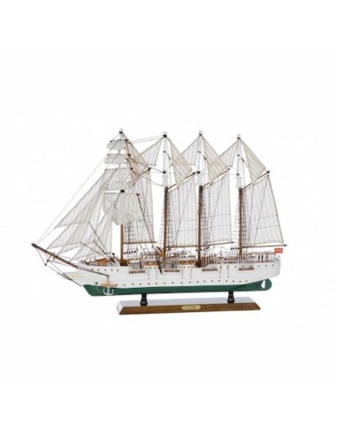 Figura maqueta velero Buque escuela "J.s. Elcano" madera 48x73x11.50 cm.