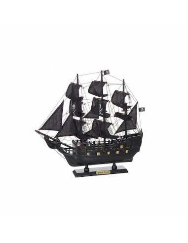 Figura maqueta velero Galeón pirata La Perla Negra barcos madera  38.50x38.50x8 cm.