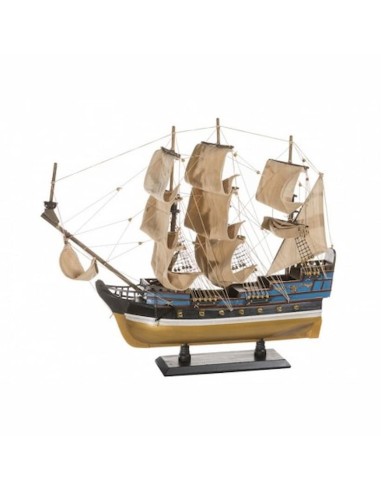 Figura maqueta velero Galeón barcos madera 48x60x13 cm.