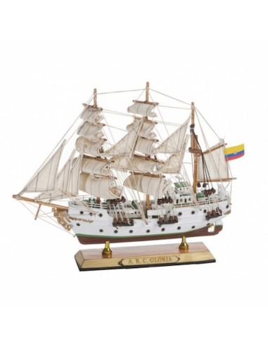 Figura maqueta velero Fragata arc gloria barcos madera 37x54x9 cm.
