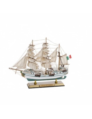 Figura maqueta velero Fragata cuauhtemoc barcos madera 33x25x6 cm.